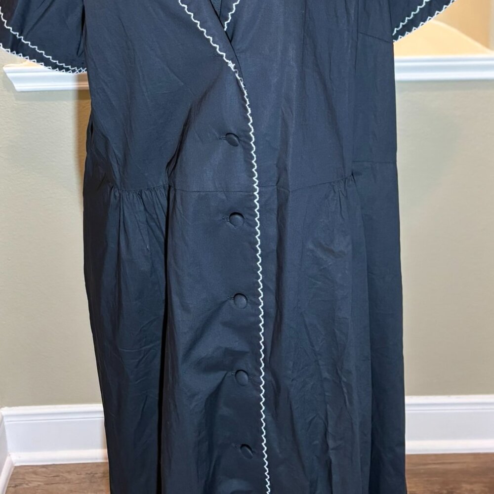 💖 NWT Tuckernuck Alice Black Maxi Dress Double Caped Sleeves Size XL - Picture 3 of 10